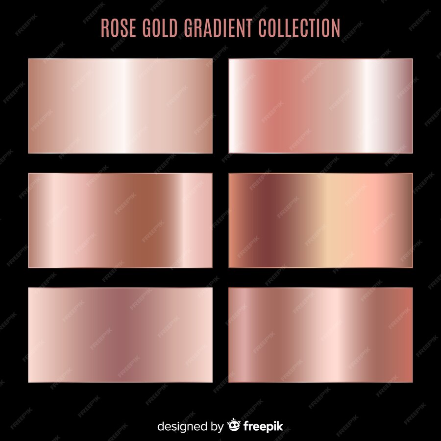 Premium Vector | Rose gold gradient collection