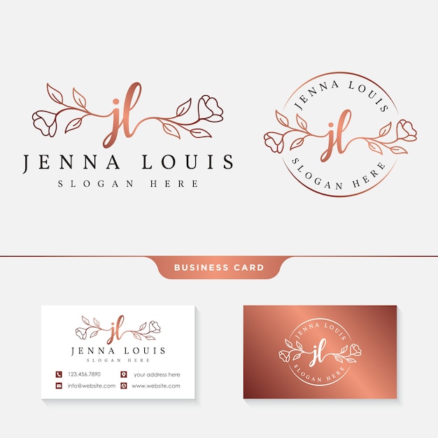 Rose gold logo and business card