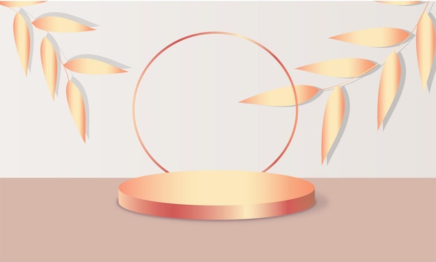 Rose gold podium product stage achtergrond vector