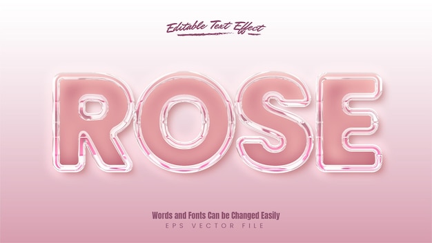 Rose gold shiny editable text effect