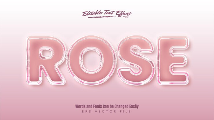 Rose gold shiny editable text effect