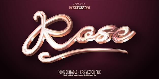 Rose gold text effect, editable luxury and shiny text style