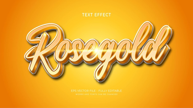 Vector rose gold text effect