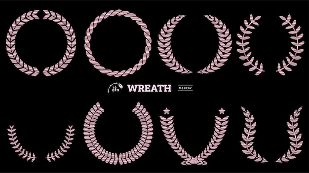 Vector rose-gold wreath decoration