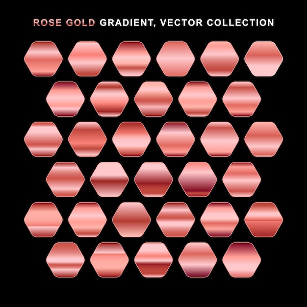 Vector rose gouden gradiënten collectie folie textuur achtergronden elegant glanzend en helder verloop