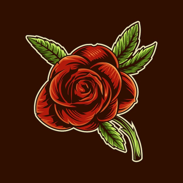 Vector rose illustratie bruin