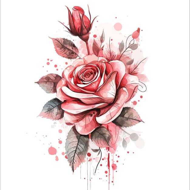 Vector rose illustration vector tshirt