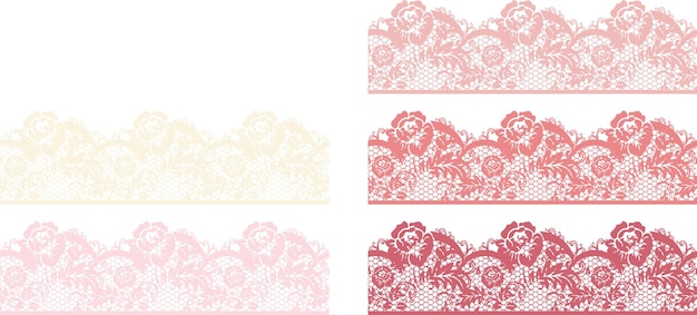 Vector rose lace borders