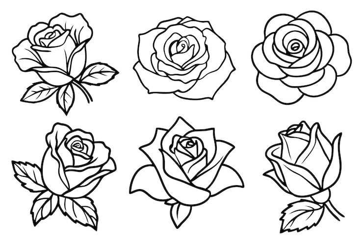 Vector rose lijn kunst