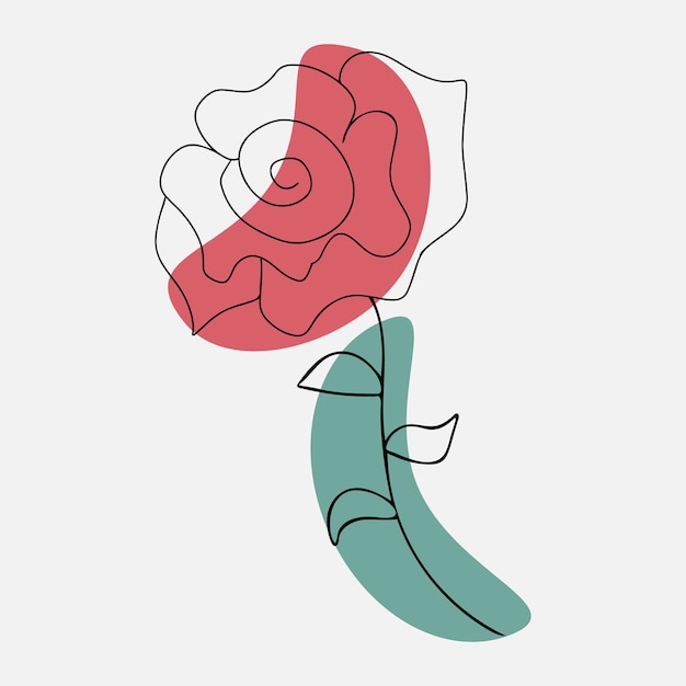 Rose in line art style for use in print design