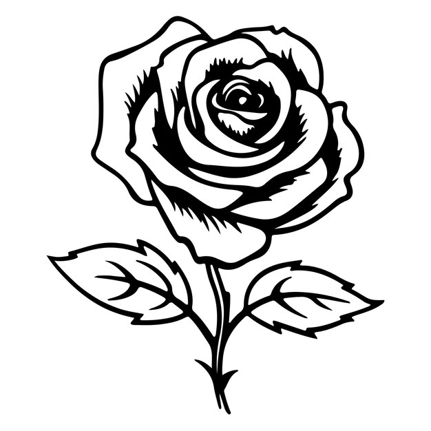 Vector rose line art vector