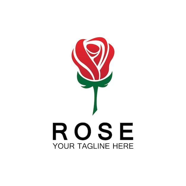 Rose logo bloem vector pictogram illustratie ontwerp