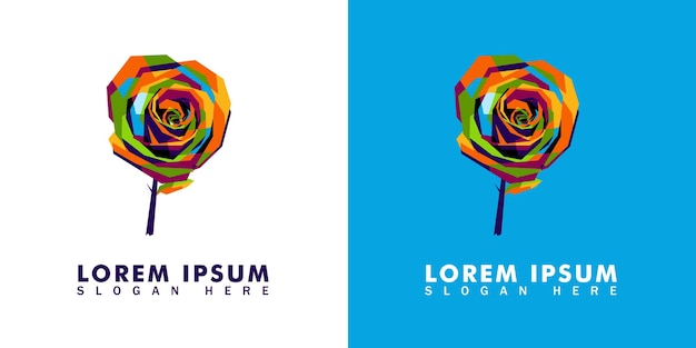 rose logo. colorful flower logo. suitable for company logo