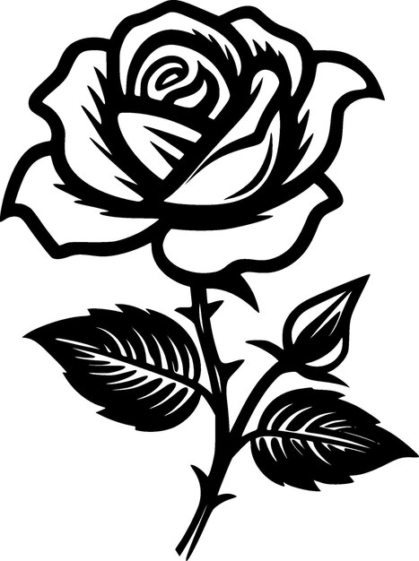 Vector rose minimalist en flat logo vector illustratie