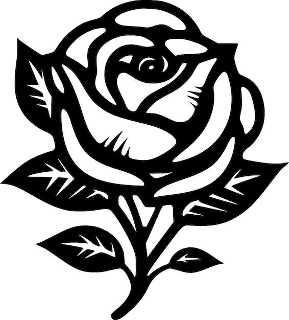 Rose Minimalist en Flat Logo Vector illustratie