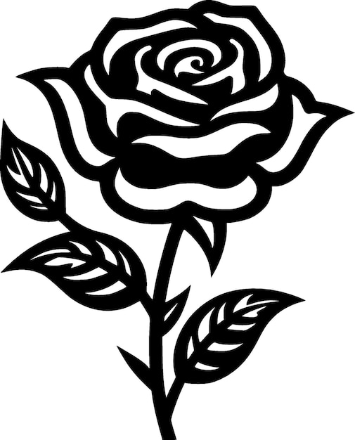 Rose Minimalist and Flat Logo Vector illustration