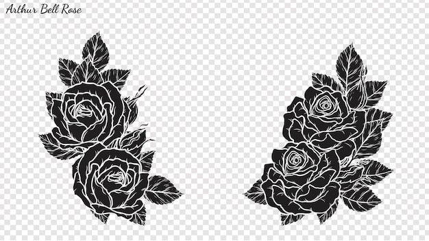 Rose ornament vector met de hand tekenen.