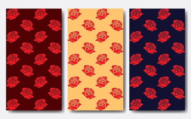 Rose Pattern Tiles Vector