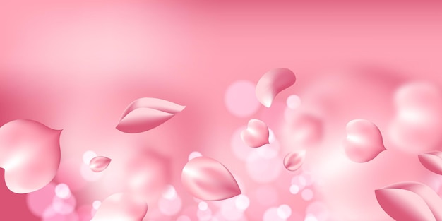 Rose petals falling on pink background