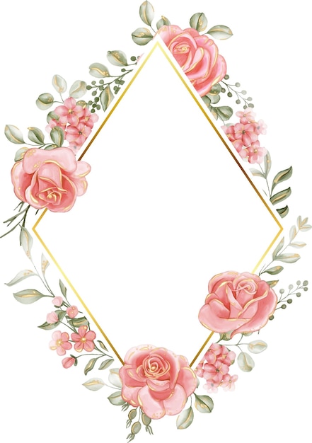 розовое розовое золото шестиугольная цветочная рамка цветочная рамка для фона