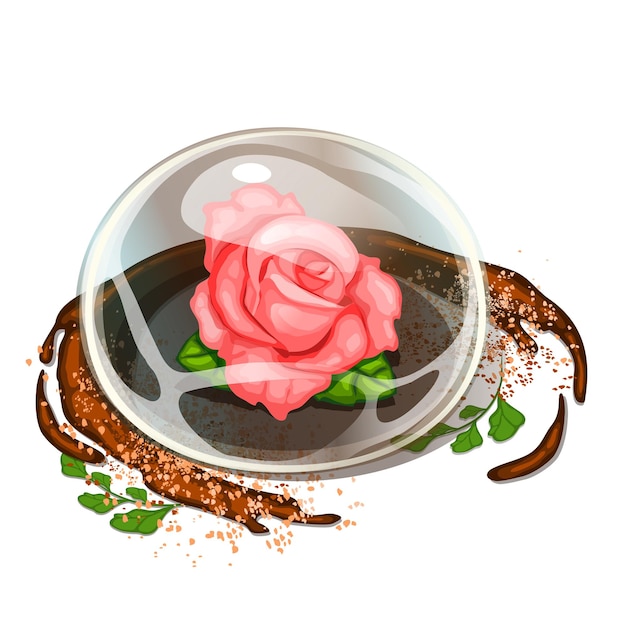 Vector rose raindrop cake isolated on white