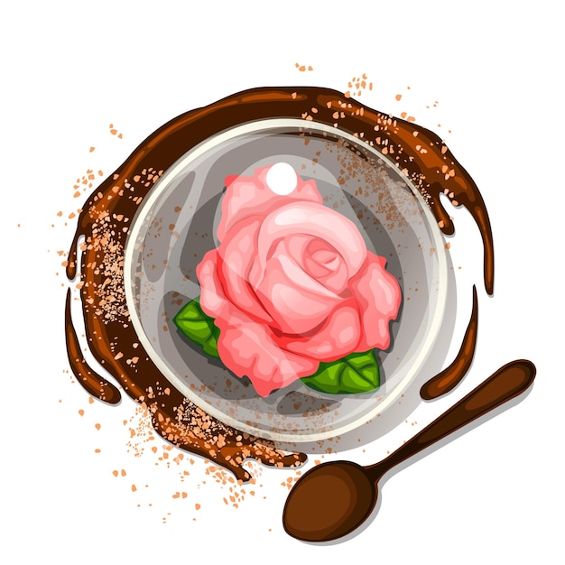 Rose raindrop cake utilizzando illustrazione