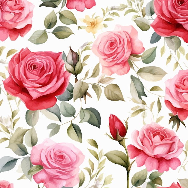 Vector rose seamless pattern