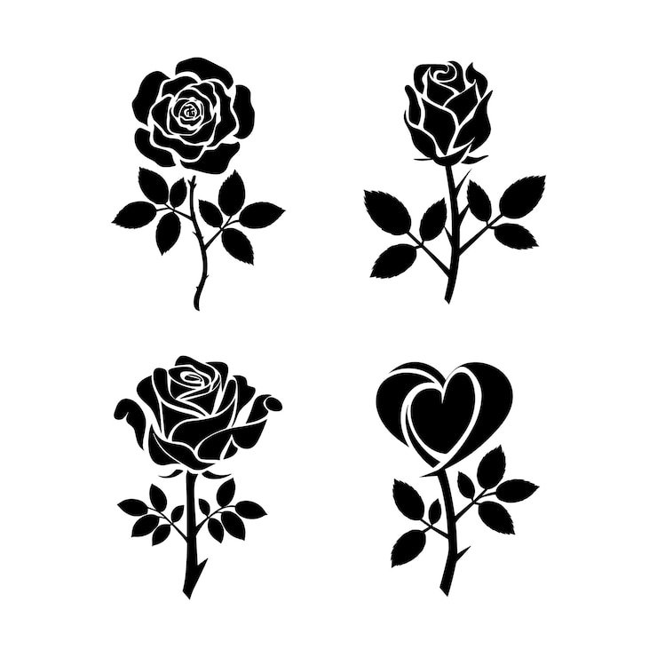 Vector rose silhouette vector illustratie ontwerp witte achtergrond