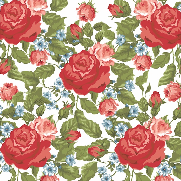 rose style watercolor pattern