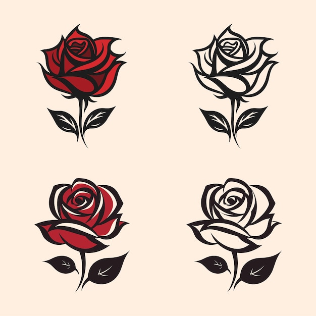 rose tattoo vector logo rose