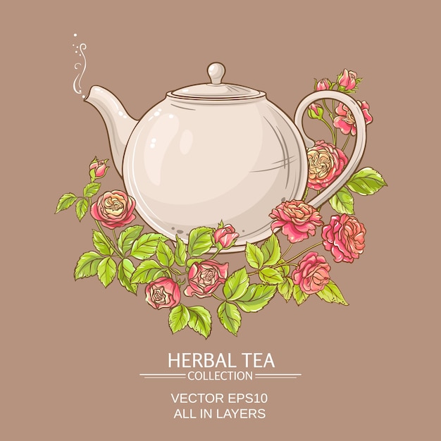 Rose tea vector illustration