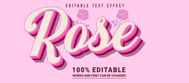 Rose teksteffect bewerkbaar