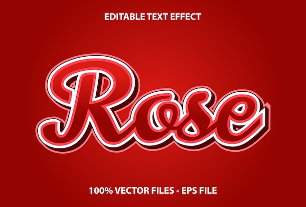 Rose text effect with red color editable text effects for templates