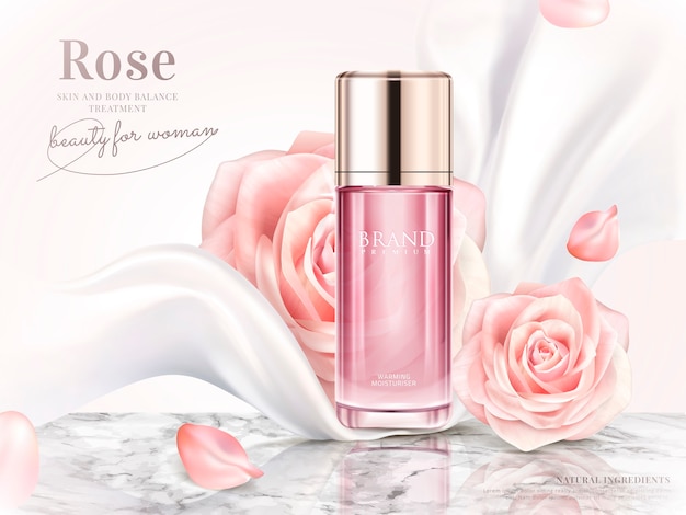 Vector rose toner ads illustration