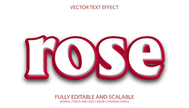 Rose vector bewerkbaar teksteffect