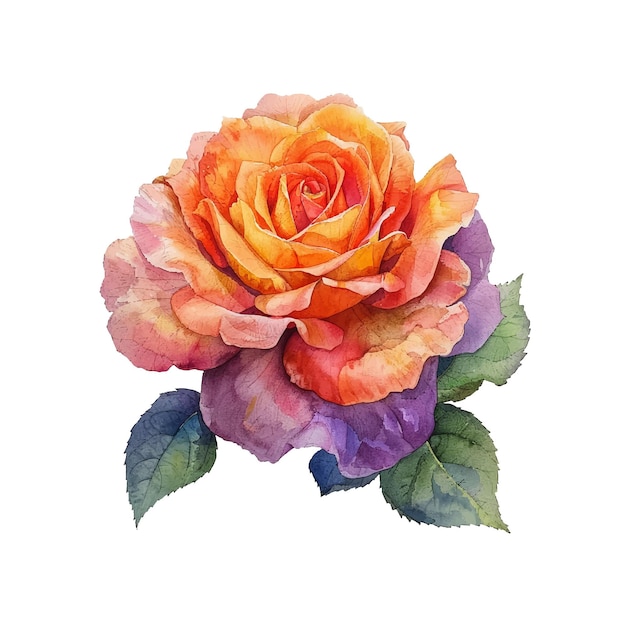 rose vector illustratie in aquarel stijl