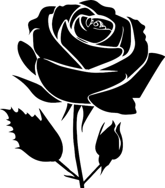 Rose vector silhouette illustration 17