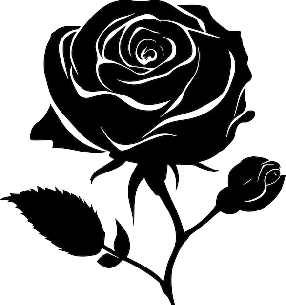 Rose vector silhouette illustration 18