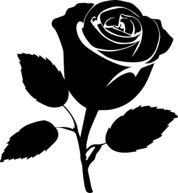 Rose vector silhouette illustration 4