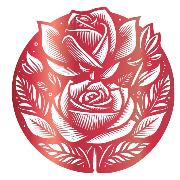 Rose vector tekening In een cirkel