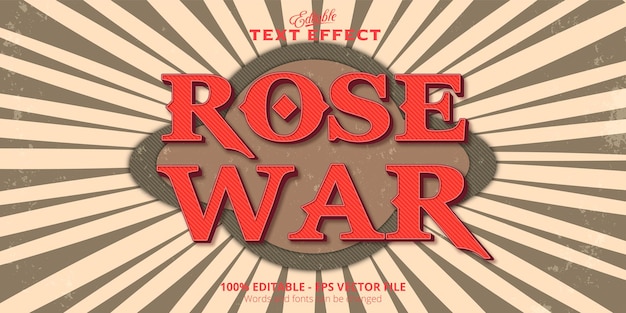 Rose War tekst Vintage stijl bewerkbare tekst effect