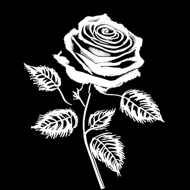 Роза акварель пастельных тонов черная линия вектор искусства мультяшный