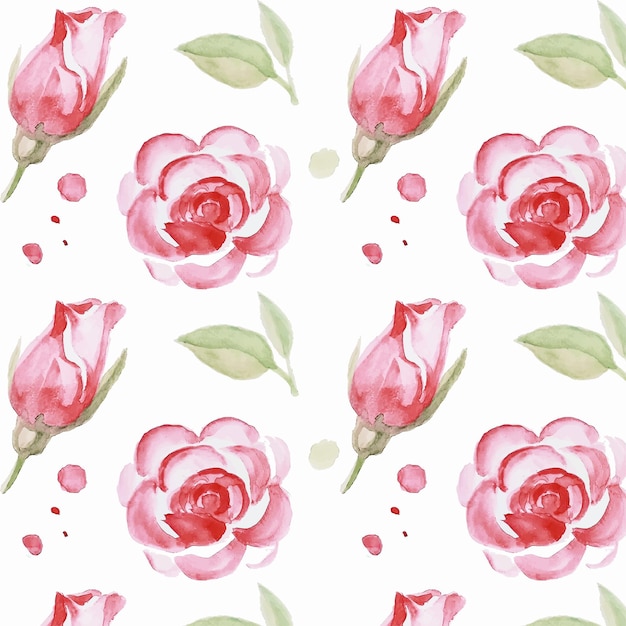 rose watercolor pink vintage pattern