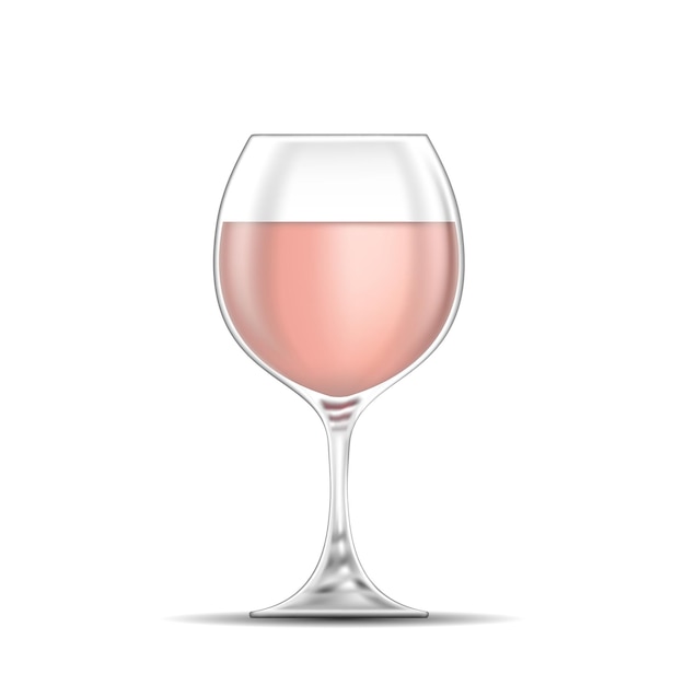 Vector rose wine glass