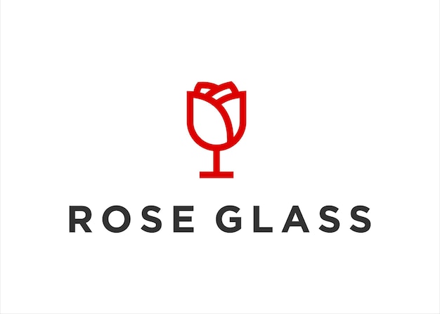 Rose Wine logo design template