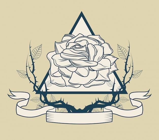 Rose with branches icon