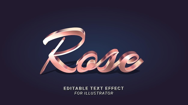 Vector rosegold editable vector text effect for illustrator