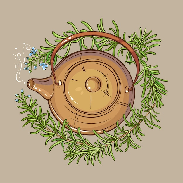 Rosemary tea illustration