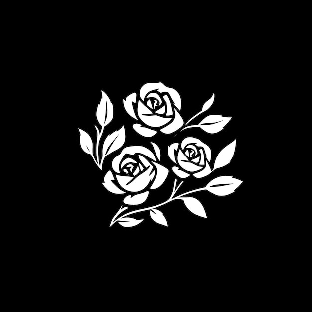 Roses Black and White Vector illustration