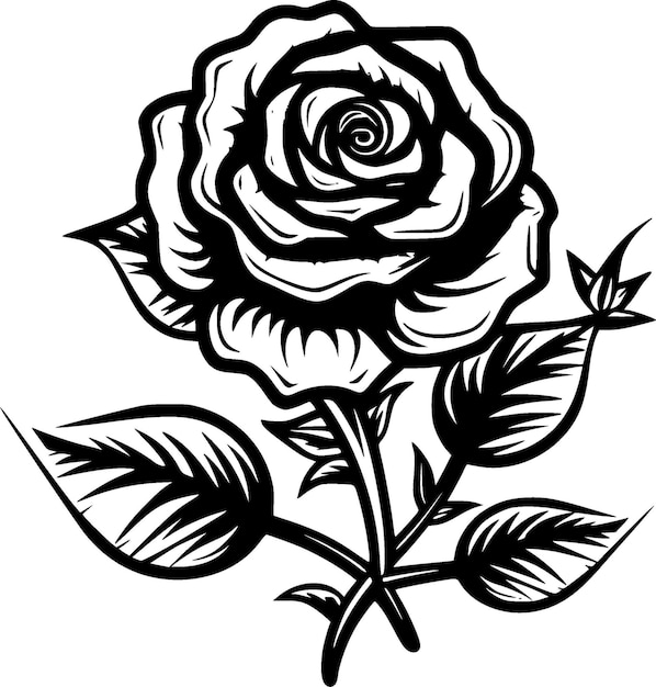 Roses Black and White Vector illustration
